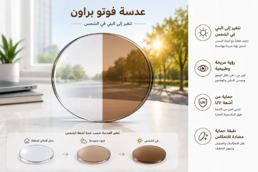 [PR/76602] عدسة حماية من الضوء الأزرق متغيرة اللون بني
